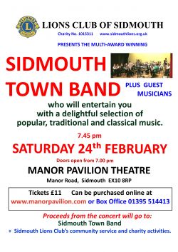 Sidmouth Town Band - poster for 24.02.24